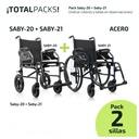 Pack 2 sillas de ruedas Saby de acero