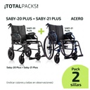 Pack 2 sillas de ruedas Saby Plus de acero